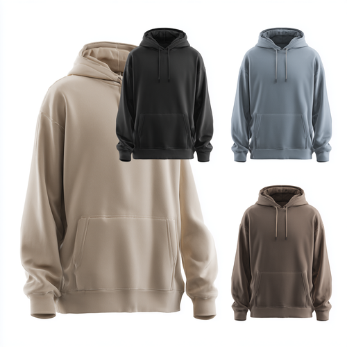 Felpa Con Cappuccio Oversize Con Spalle Scese e Fodera in Pile