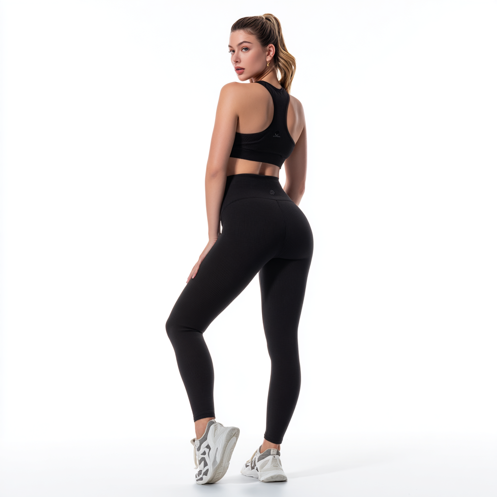 Leggings Senza Cuciture a Coste Cloudfit Comfort a Vita Alta