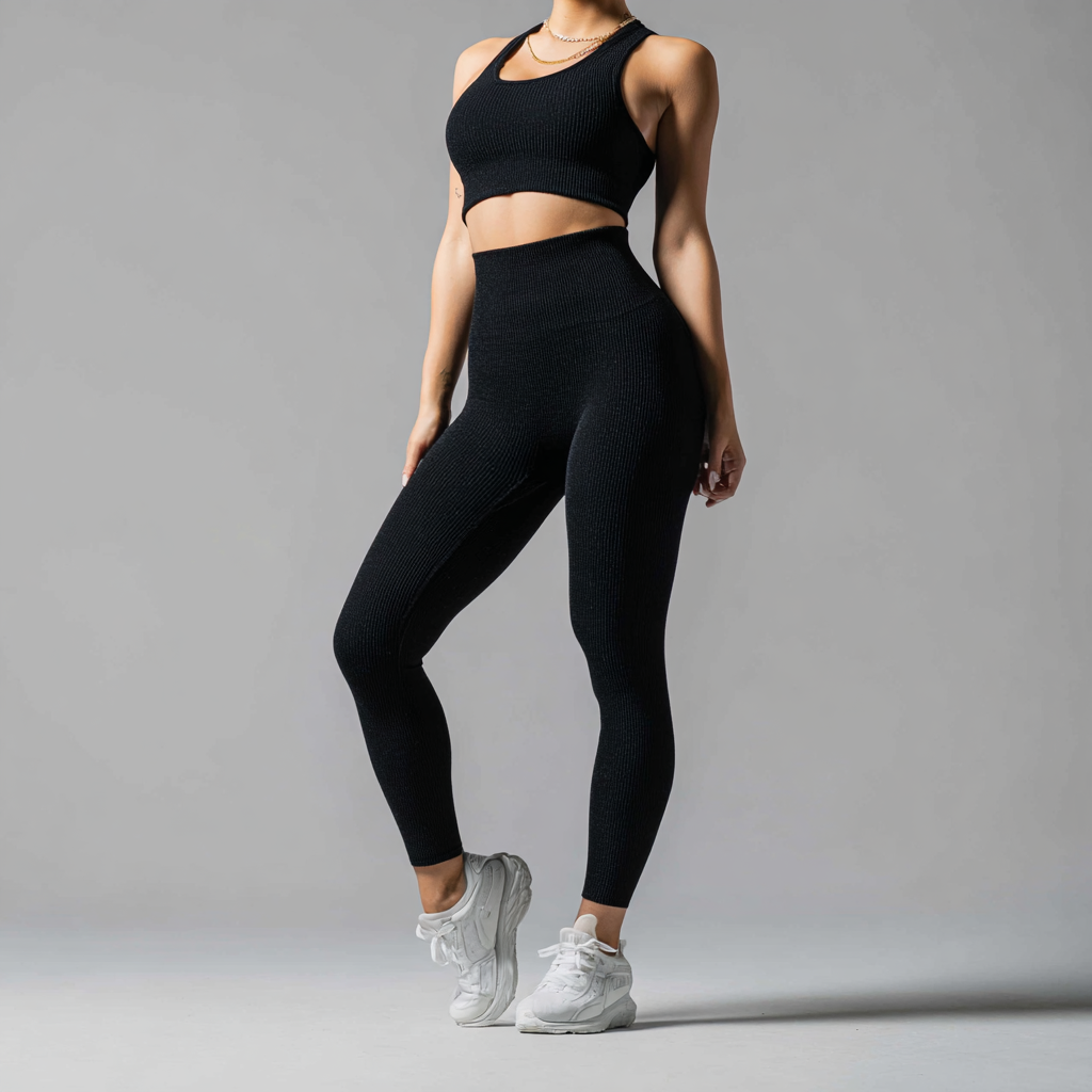 Leggings Senza Cuciture a Coste Cloudfit Comfort a Vita Alta