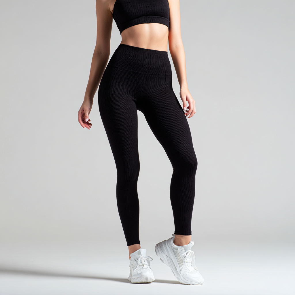 Leggings Senza Cuciture a Coste Cloudfit Comfort a Vita Alta