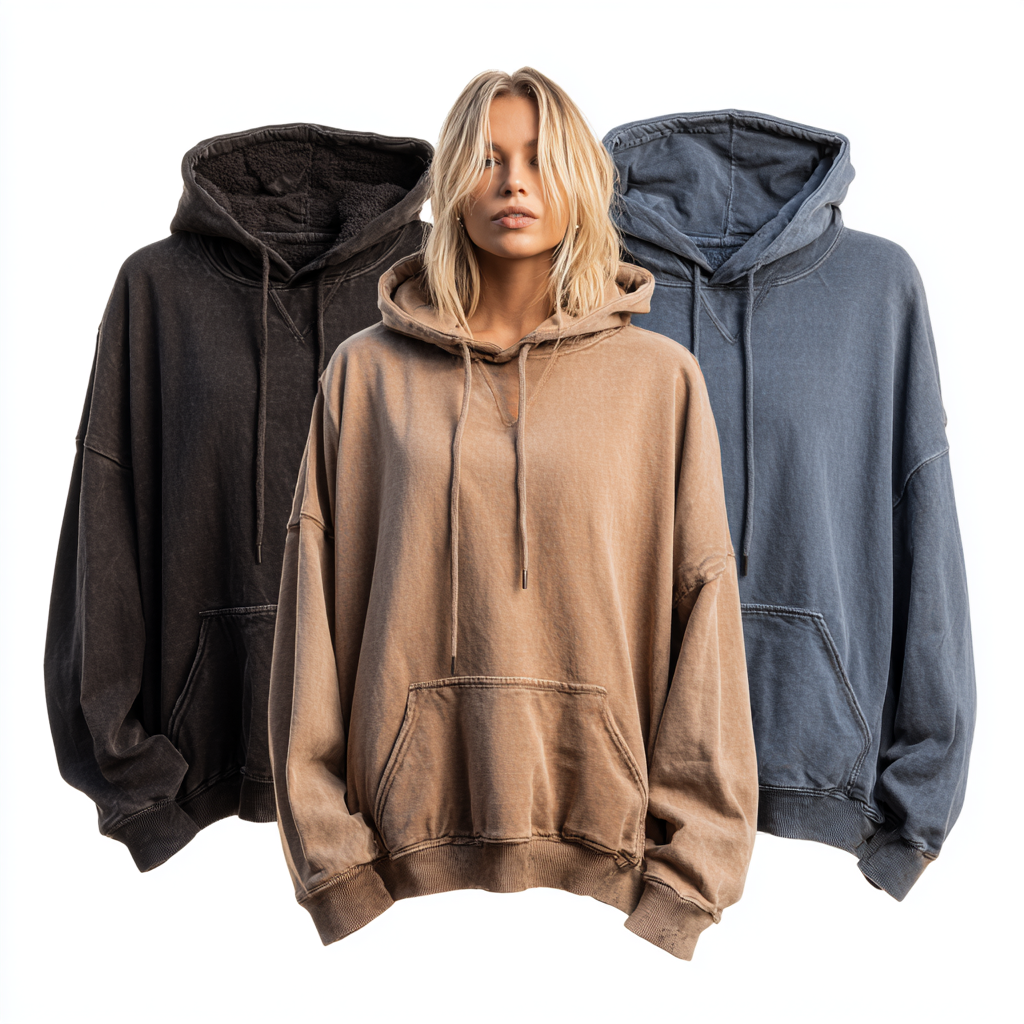Felpa Con Cappuccio Oversize Con Spalle Scese e Fodera in Pile