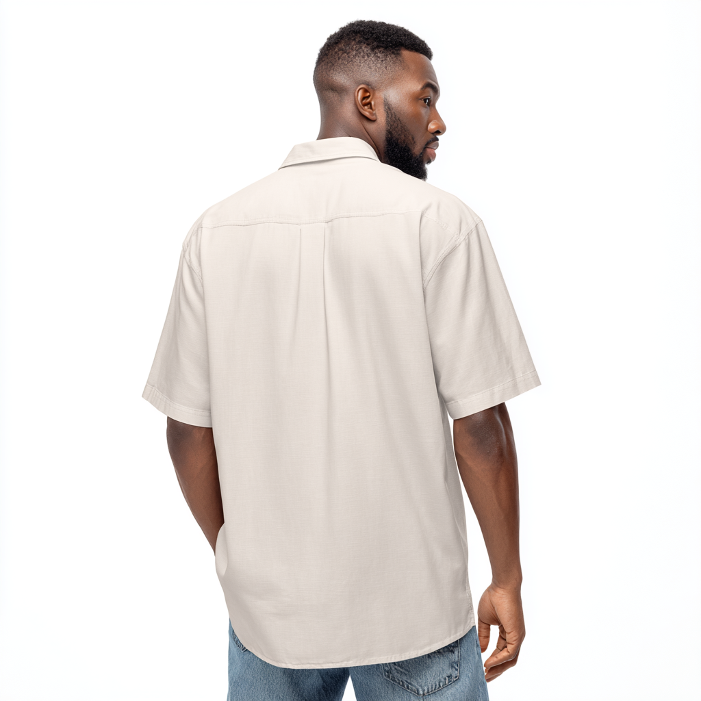 Polo oversize con bottoni effetto lino – Toni neutri per ogni stagione